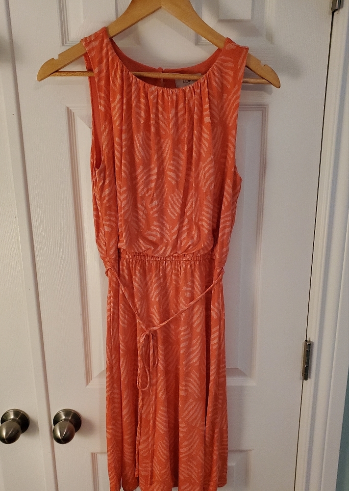 LOFT printed peach summer dress